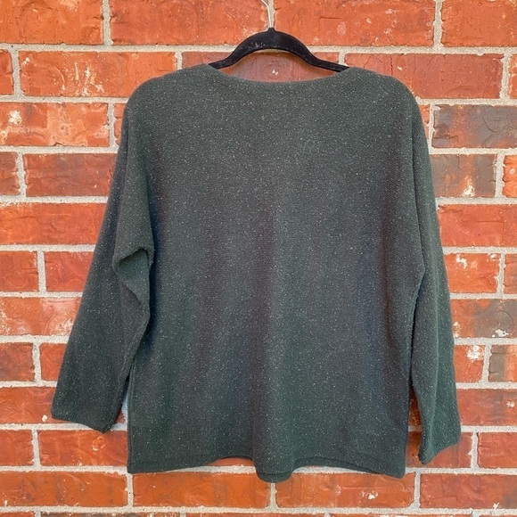 J. Jill Womens 1X Green Marled Sweater - Picture 3 of 8